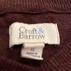 Croft & Barrow Men's Sweater XL Brown  Pullover Long Sleeve Knit Lightweight
